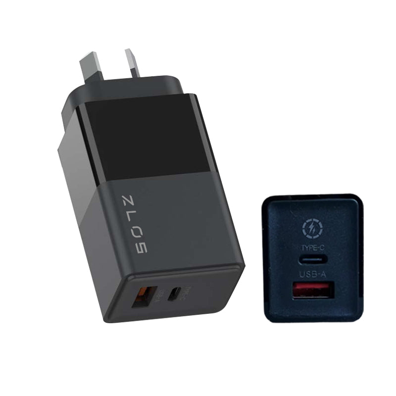 ZLOS GFC65 65W Gan Fast Charger Block Two Ports Wall PD Charger AU Plug