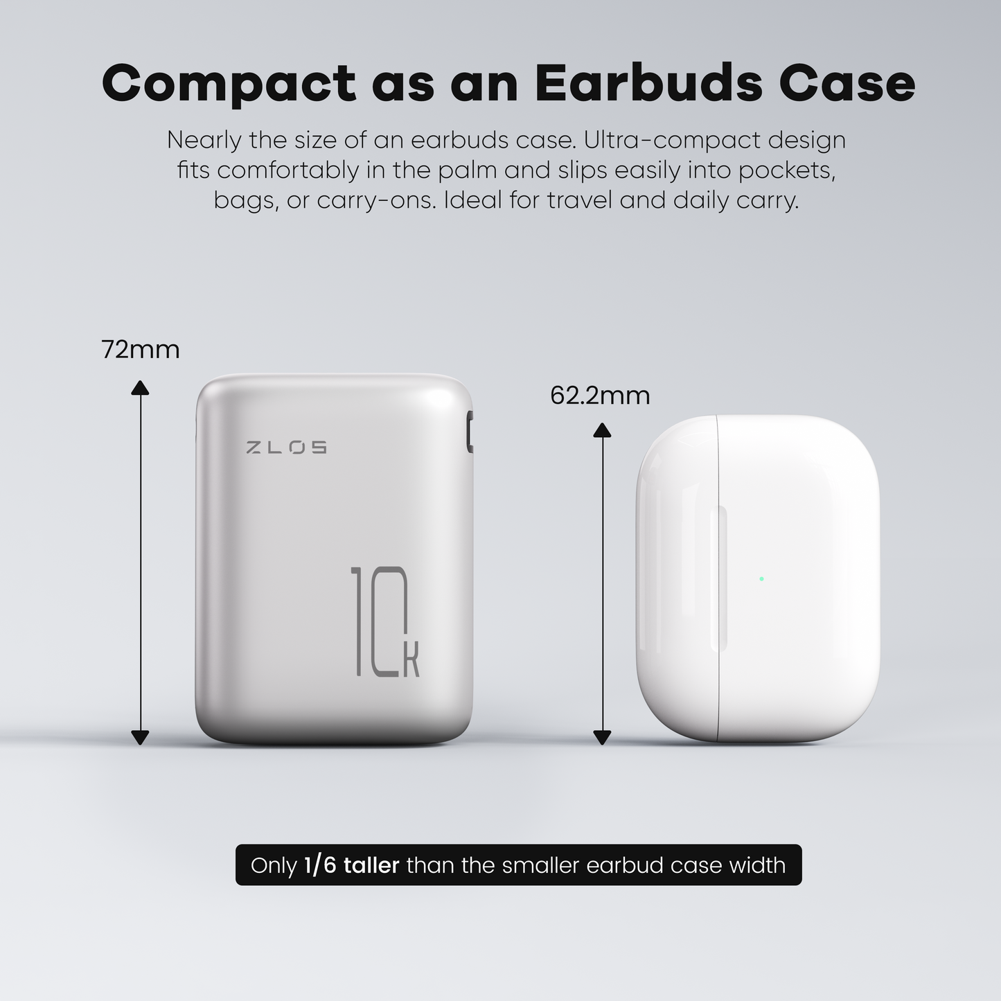 ZLOS MT10 smallest 10000mah power bank 22.5W with Lanyard Integrated Cable