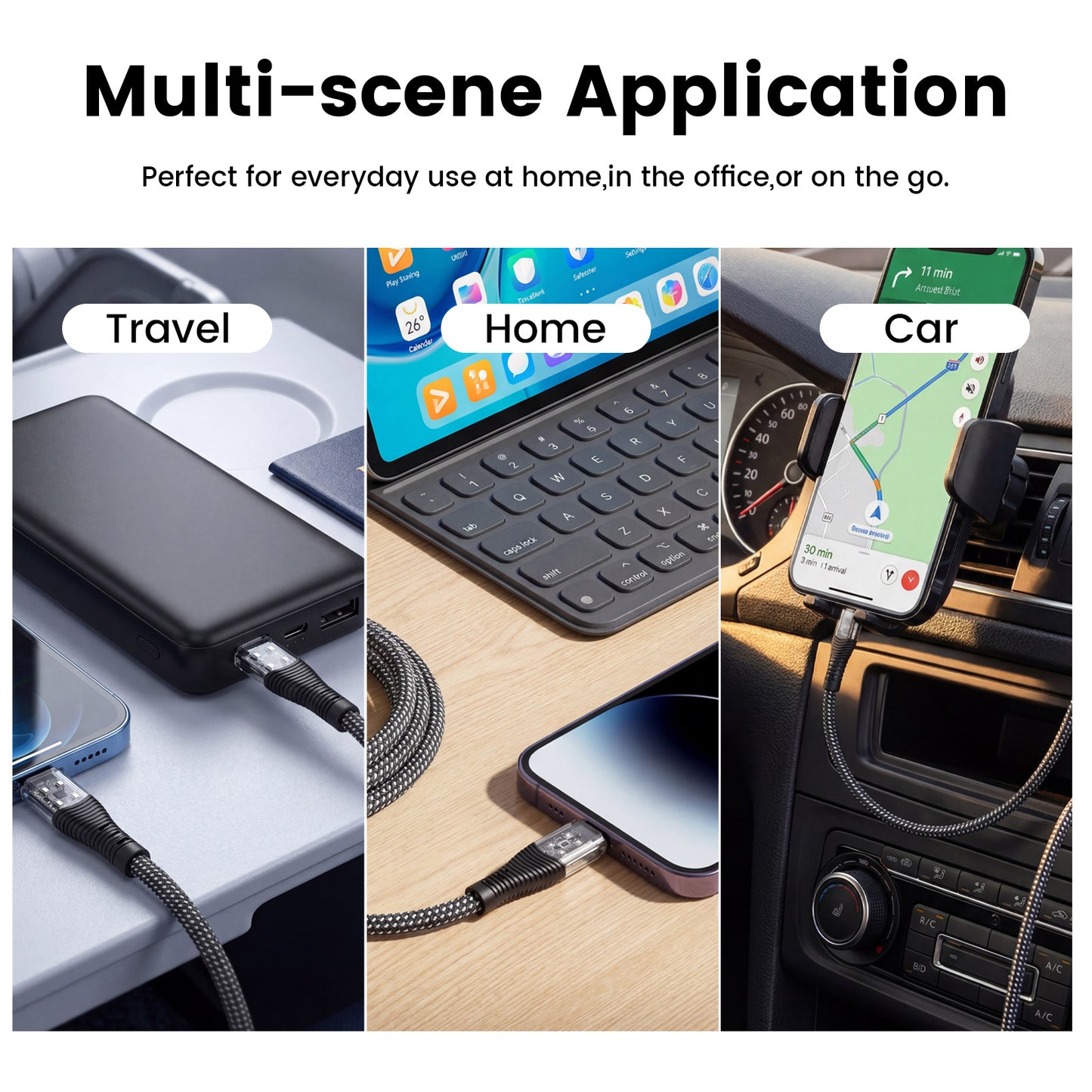 ZLOS ZC03 66W USB-C to USB-C Transparent Braided Cable – 1m