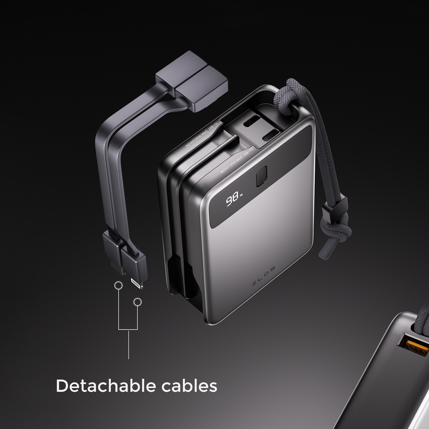 ZLOS CC15 FlexiShort Cable for Power Bank MB20 LB20 DB20 Build in Cable Accessory