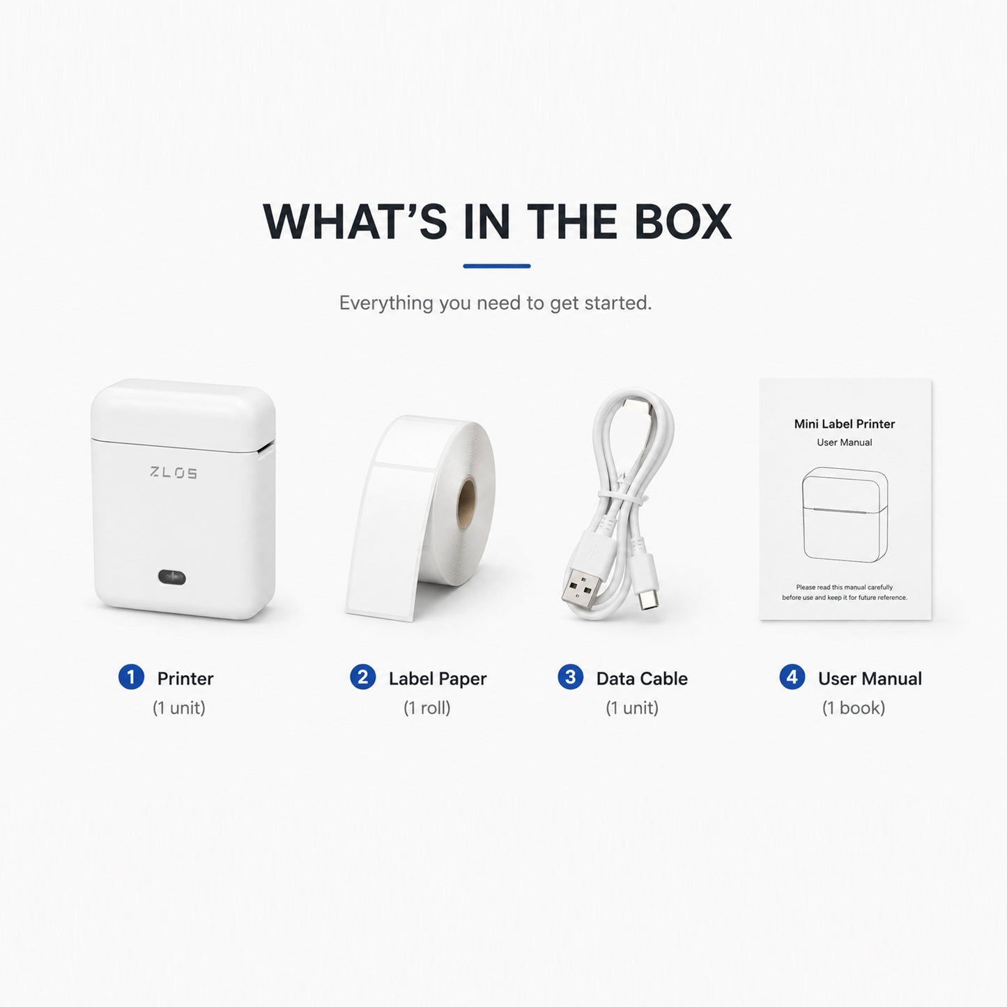 ZLOS LS02 Mini Label Printer For Precise Organisation – Bluetooth Ink-free Printing