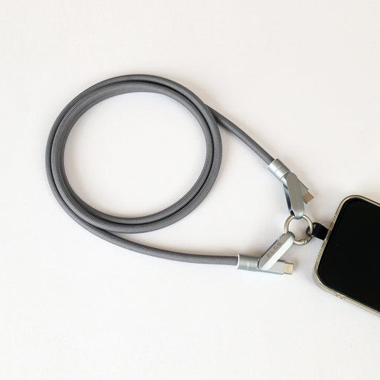 ZLOS ZC15 1.2M 2-in-1 Zinc Alloy Neck Strap with C-C Charging Cable