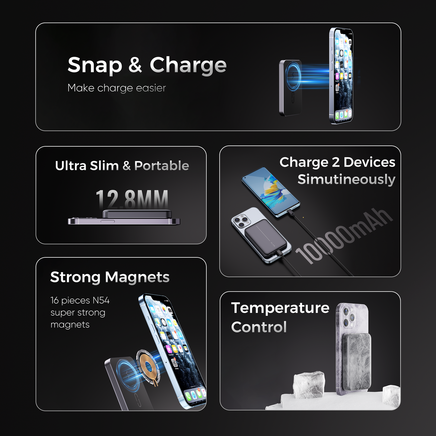 ZLOS TT10 10000mAh Magnetic Wireless Power Bank 15W