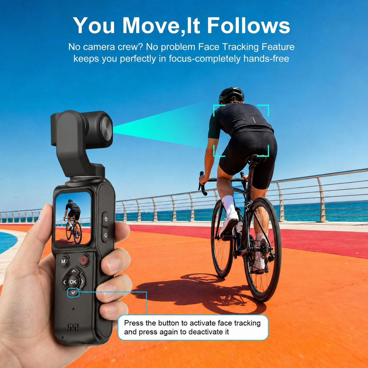 ZLOS LS03 4K Pocket Action Camera with Face Tracking, WiFi, 1.72" Touch Screen, 18X Zoom & Tripod