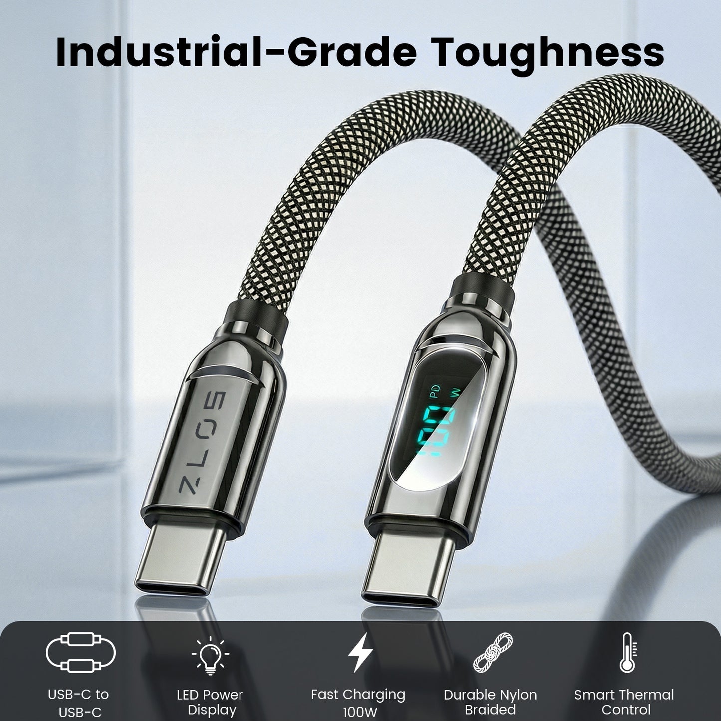 ZLOS ZC05 100W USB-C to USB-C Power Display Charging Cable – 1m