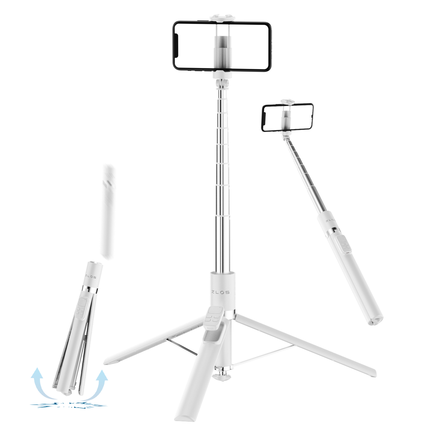 ZLOS PS13 Auto-Open 175cm Extendable Tripod Selfie Stick with Bluetooth Remote