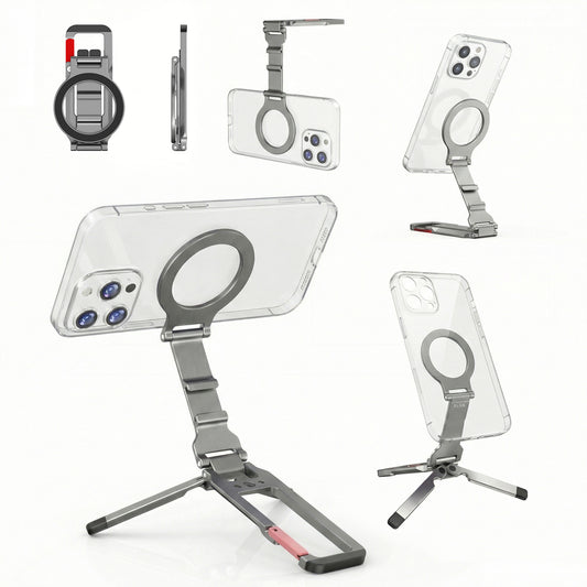 ZLOS PS11 Magnetic Tripod Phone Stand with Auto-Rebound Carabiner