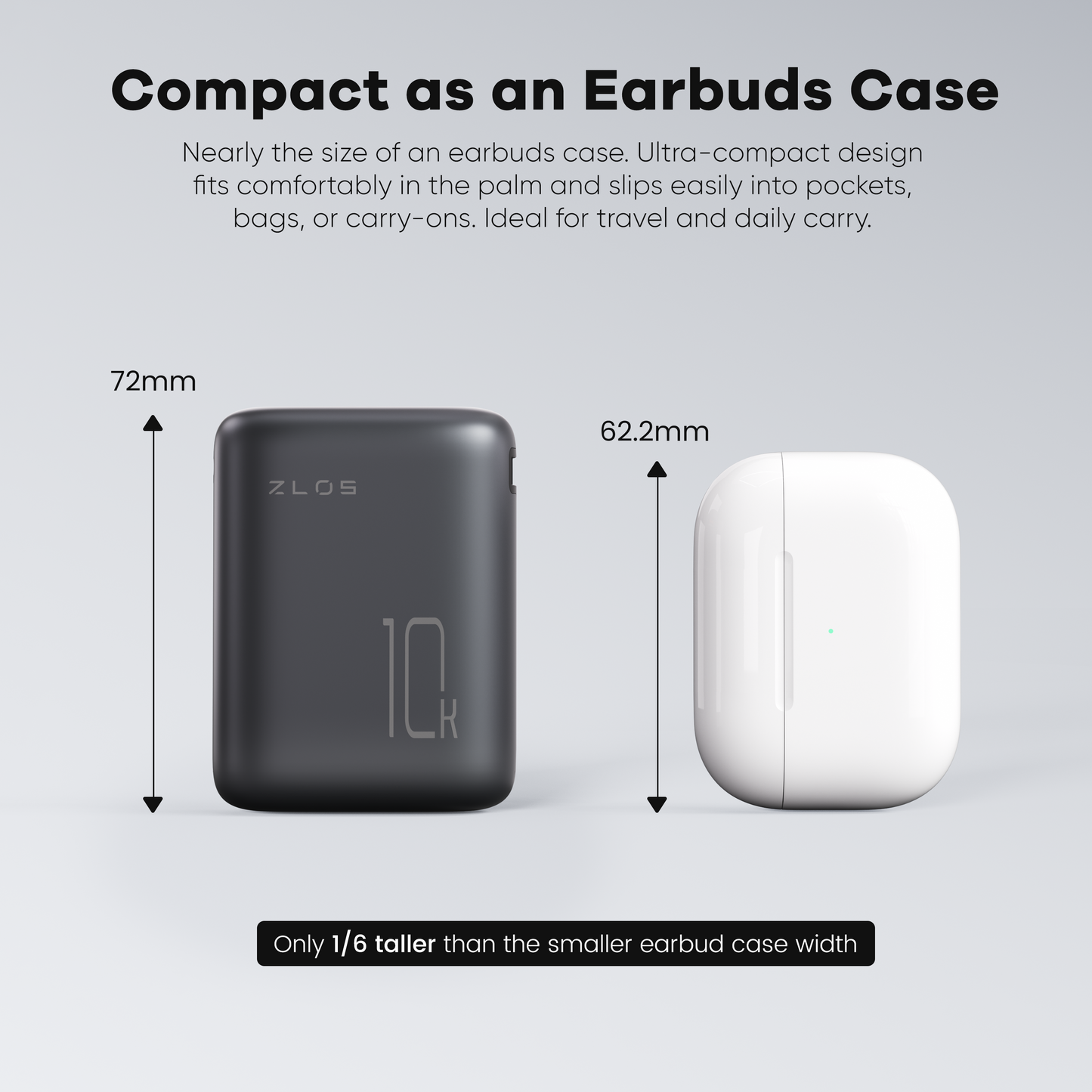 ZLOS MT10 10000mAh Mini Power Bank 35W with Lanyard Integrated Cable