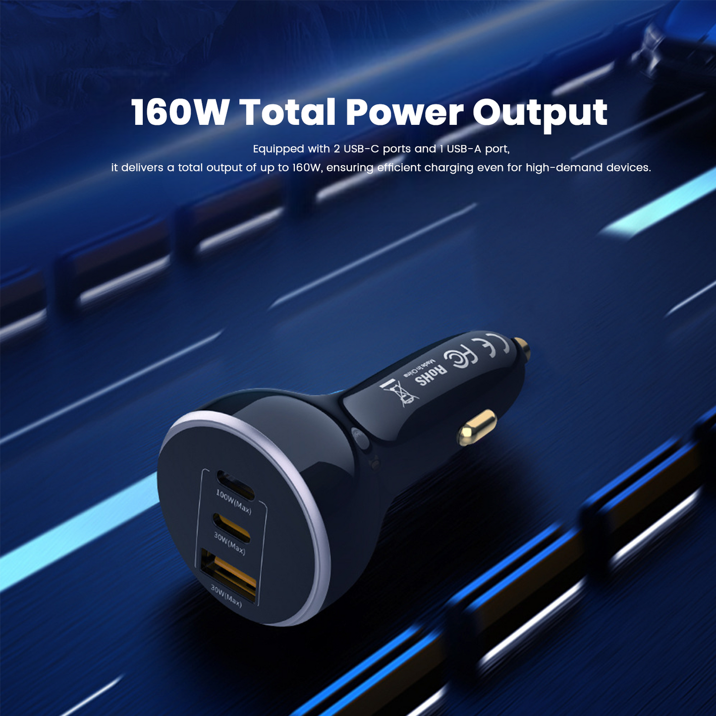 ZLOS MM05 3-Port Fast Car Charger Cigarette Lighter Adapter