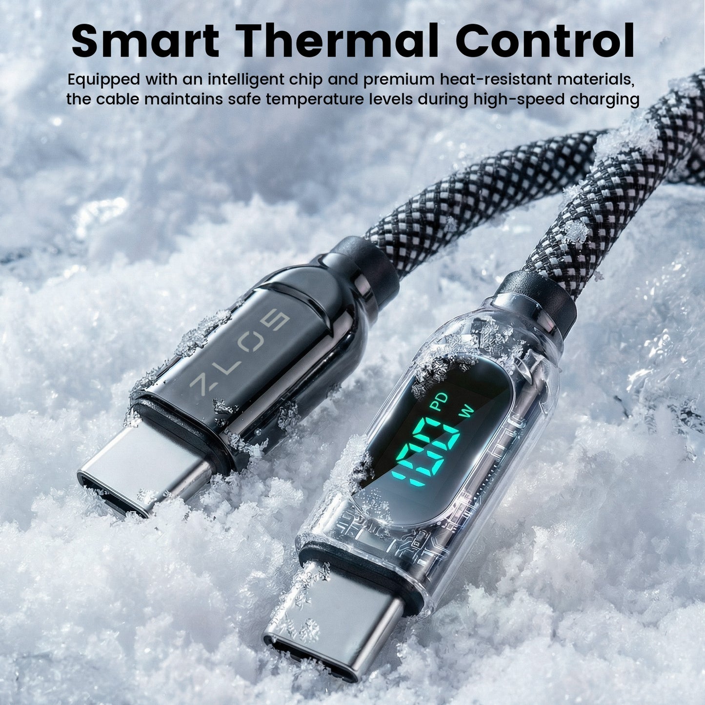 ZLOS ZC05 100W USB-C to USB-C Power Display Charging Cable – 1m