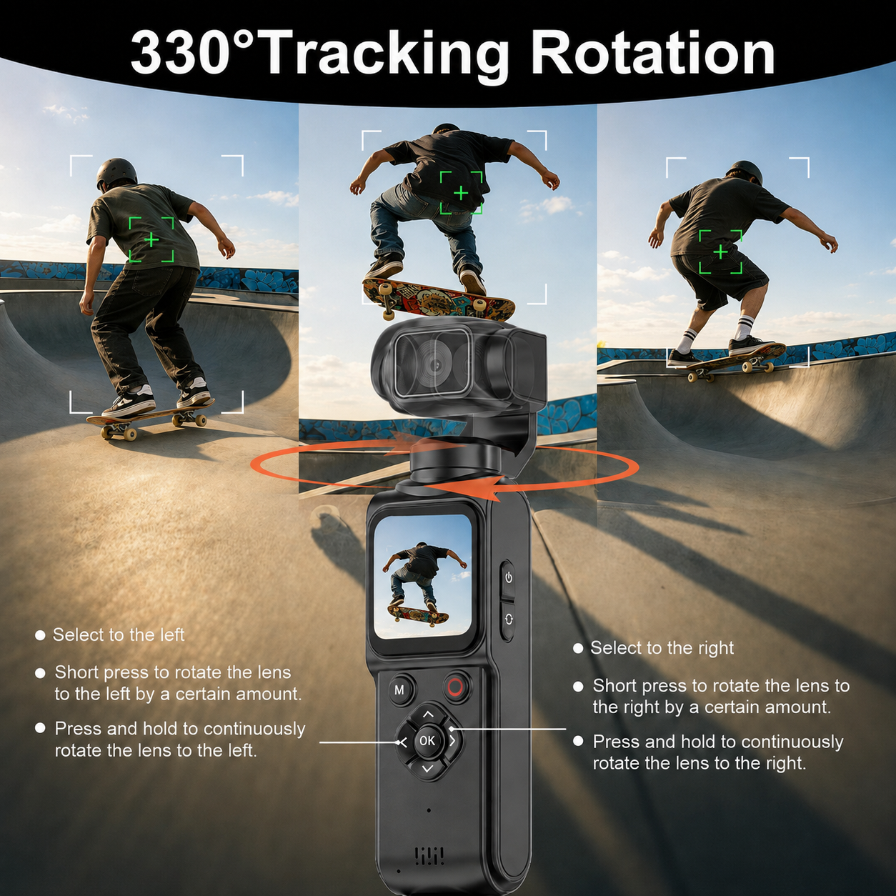 ZLOS LS03 4K Pocket Action Camera with Face Tracking, WiFi, 1.72" Touch Screen, 18X Zoom & Tripod