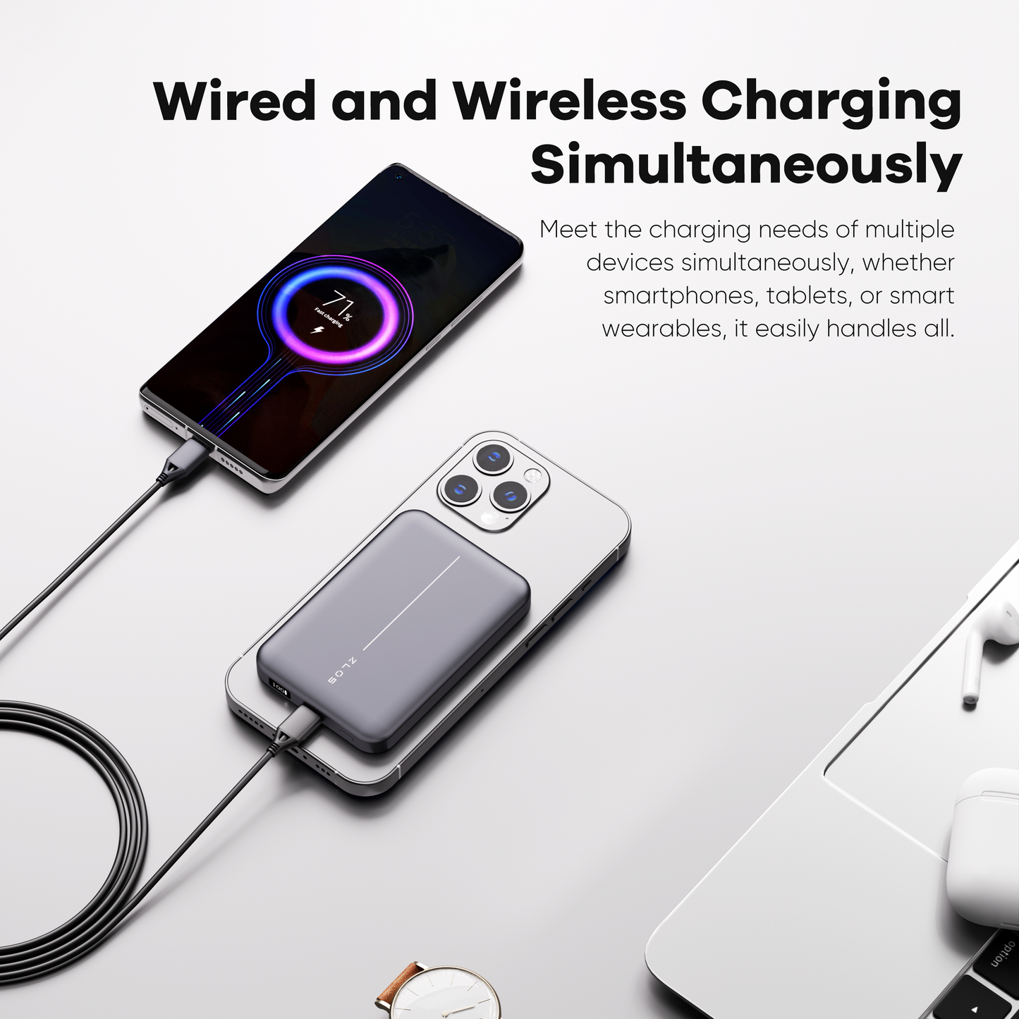 10000mAh Magnetic Wireless Power Bank 15W