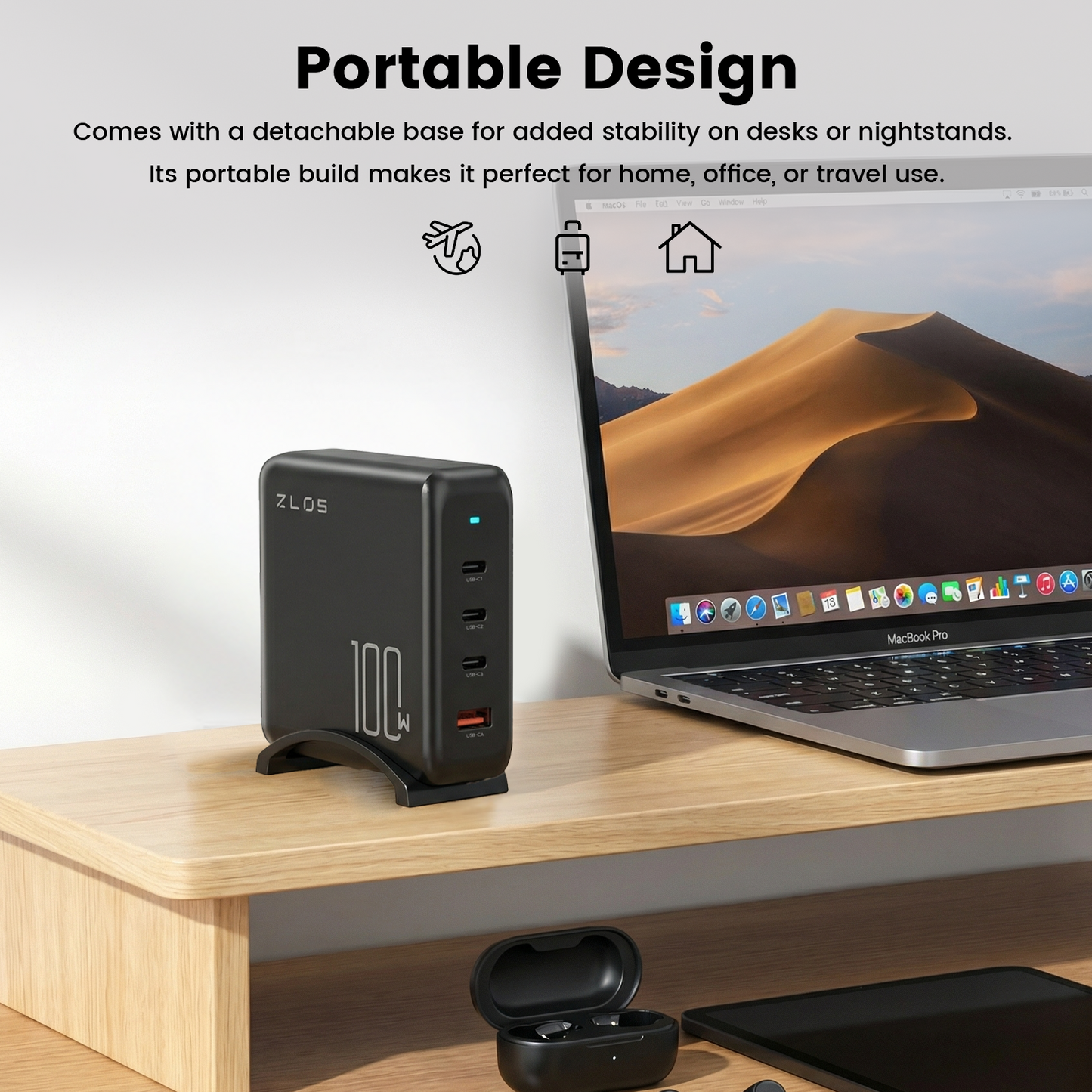 ZLOS GFC100 100W 4-Port-Multi-Port Fast Charger-GaN Charging Station