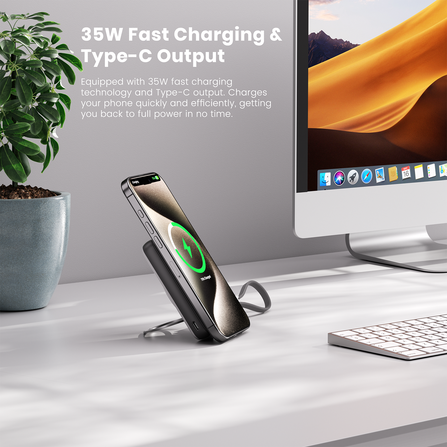 ZLOS TS10 10000mAh Ultra-Thin Rotating Stand 35W Wireless Power Bank