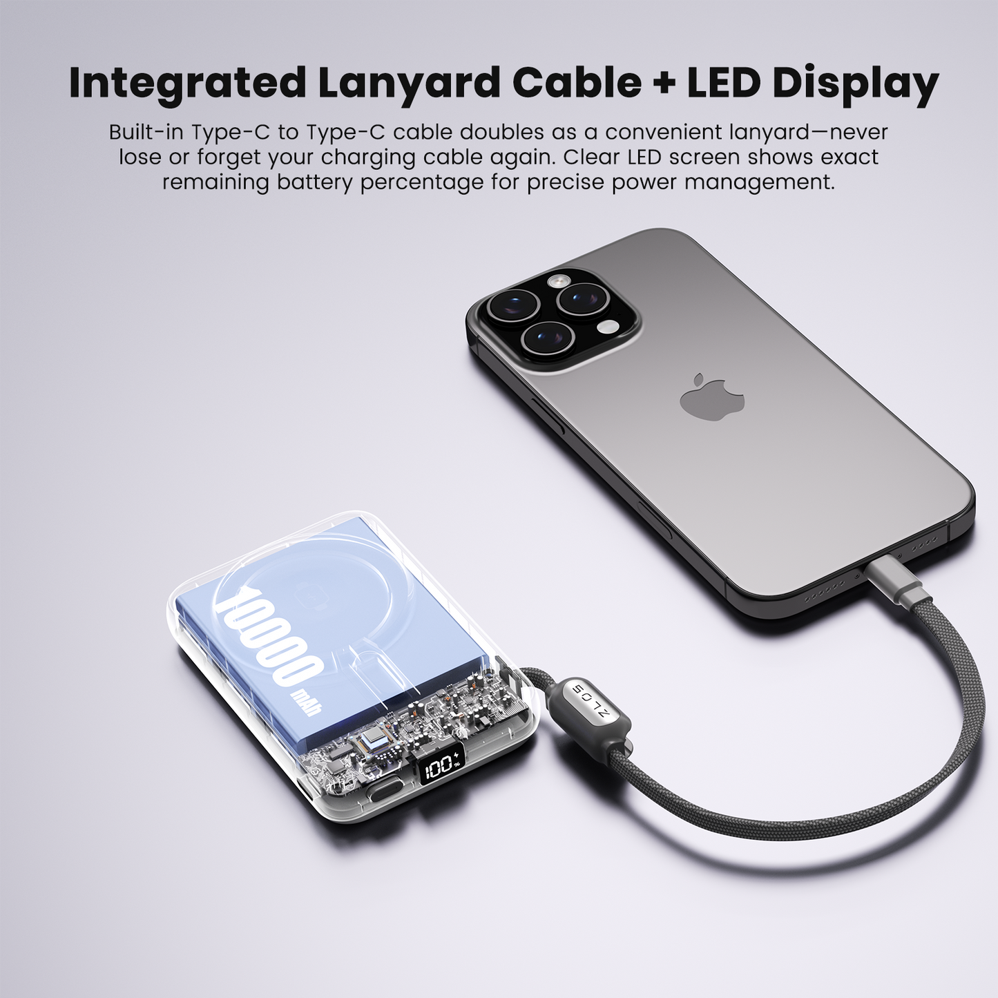 ZLOS TS10 10000mAh Ultra-Thin Rotating Stand 35W Wireless Power Bank