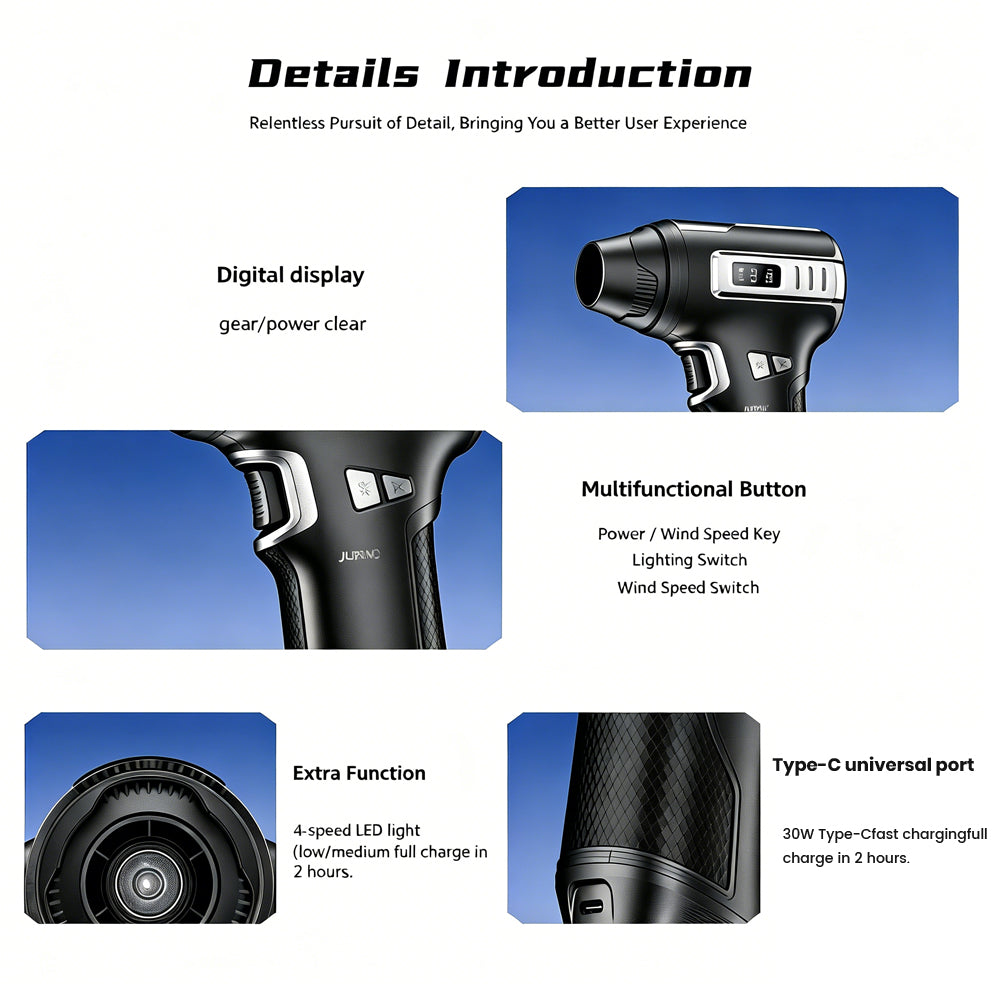 ZLOS MM10 Storm-level Brush Less High-speed Turbo Air Duster Blower Gun