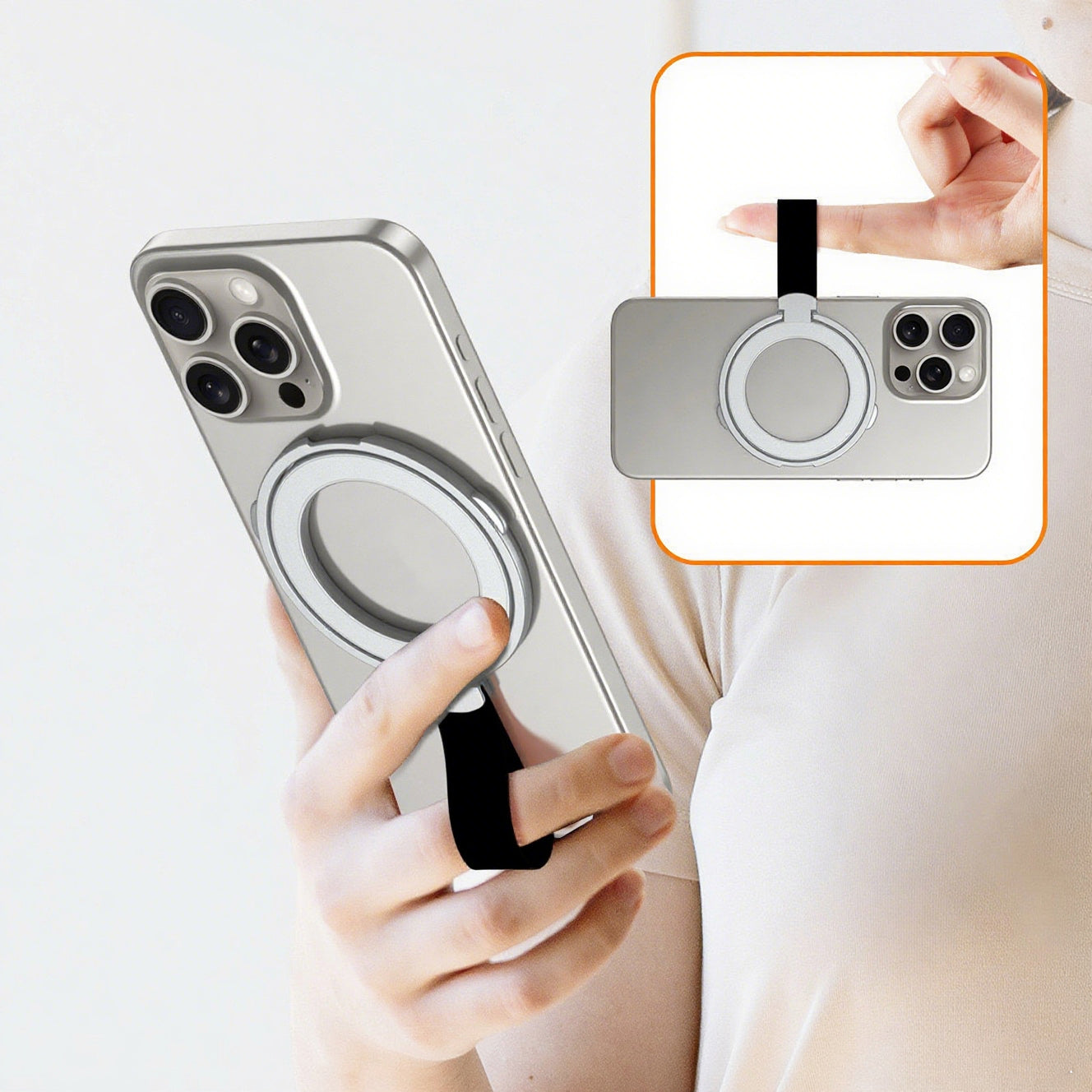 ZLOS PS06 Magnetic Dual-ring Finger Holder Phone Stand