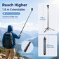 ZLOS PS15 Action Camera Tripod Stand, 1.8m Extendable Tripod with 360° Rotation & 1/4" Screw Mount