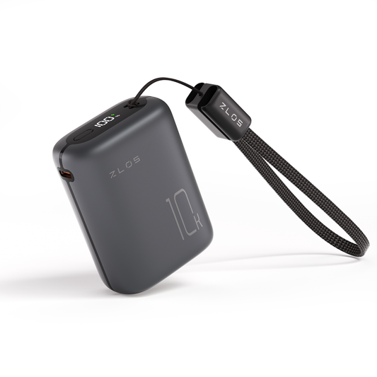 ZLOS MT10 10000mAh Mini Power Bank 35W with Lanyard Integrated Cable
