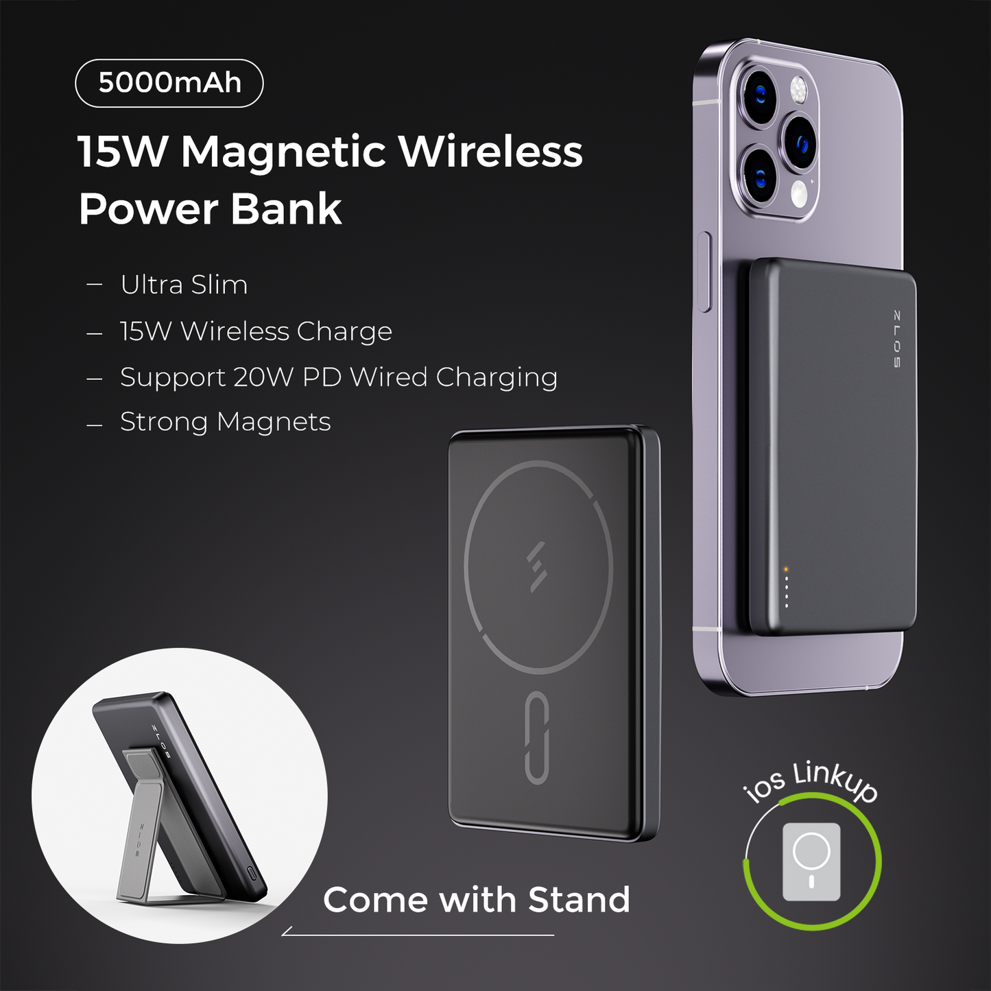 15W Magnetic Wireless Power Bank