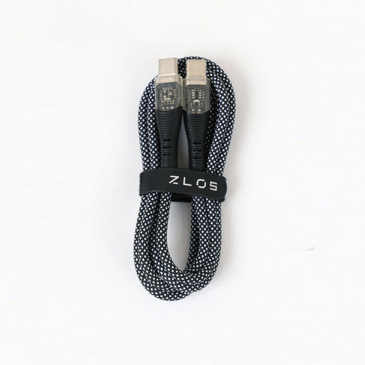 ZLOS ZC03 100W USB-C to USB-C Transparent Braided Cable – 1m