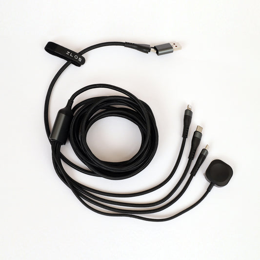 ZLOS ZC09 100W 4-in-2 Braided Multi Charging Data Cable – 3m
