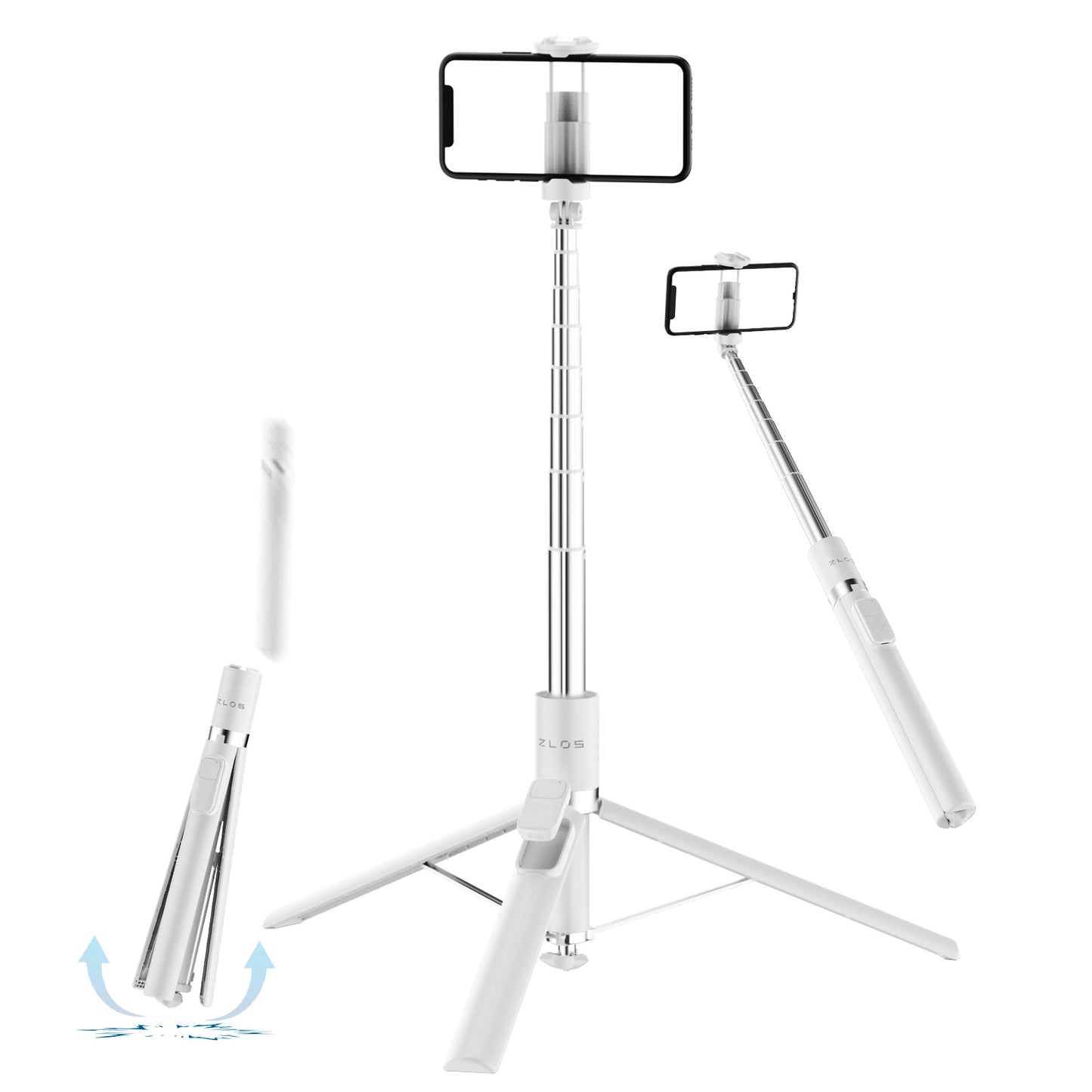 ZLOS PS13 Auto-Open 175cm Extendable Tripod Selfie Stick with Bluetooth Remote