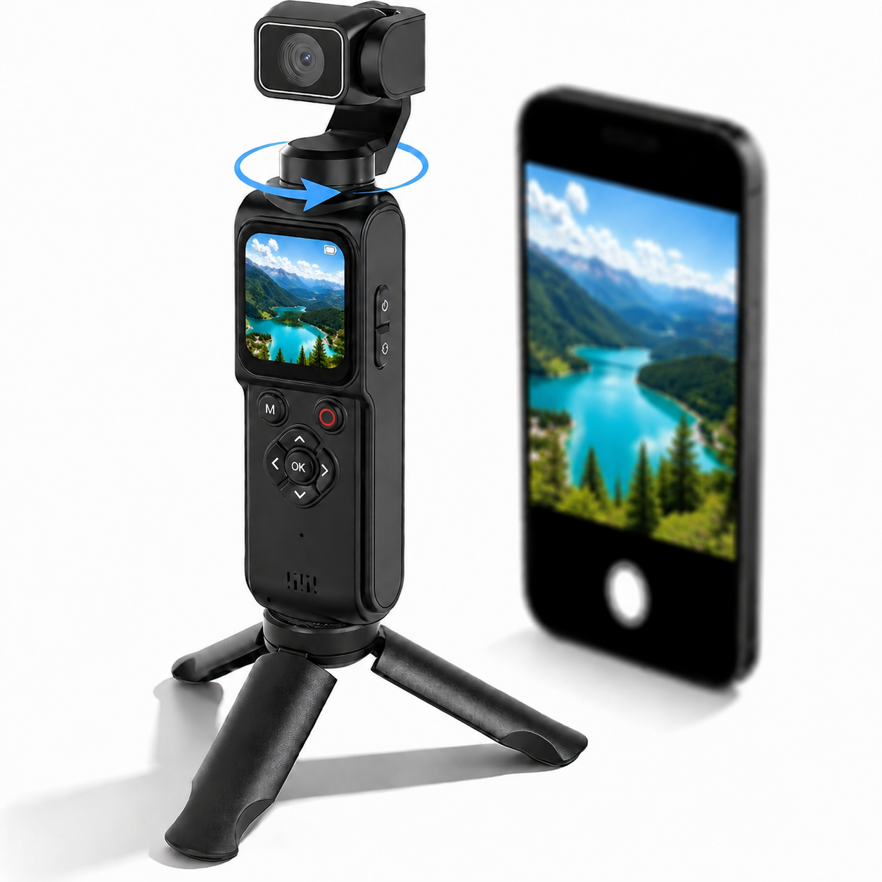 ZLOS LS03 4K Pocket Action Camera with Face Tracking, WiFi, 1.72" Touch Screen, 18X Zoom & Tripod