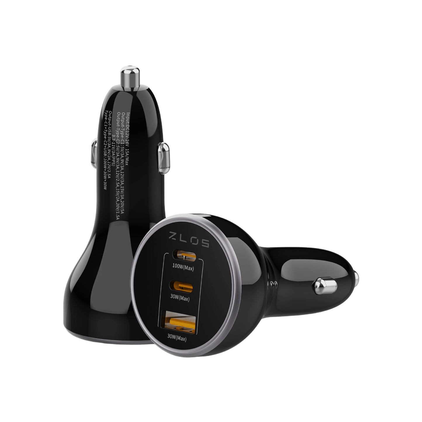 ZLOS MM05 3-Port Fast Car Charger Cigarette Lighter Adapter
