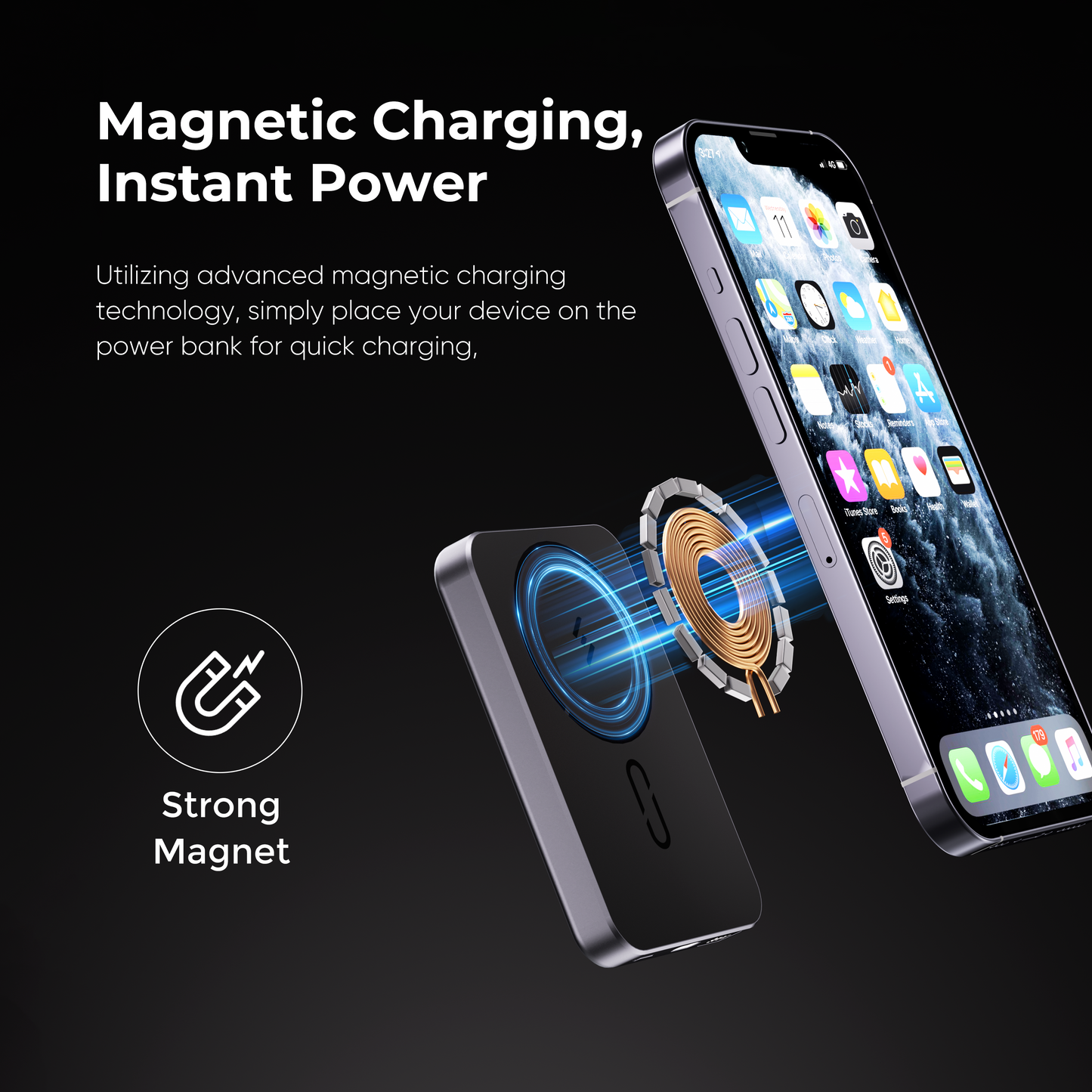 10000mAh Magnetic Wireless Power Bank 15W